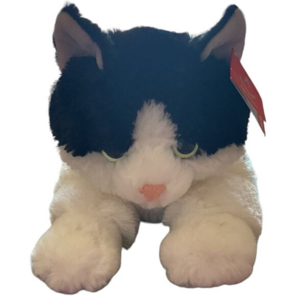 Aurora Black & White Oreo Plush Cat Stuffed Animal Toy 17"
